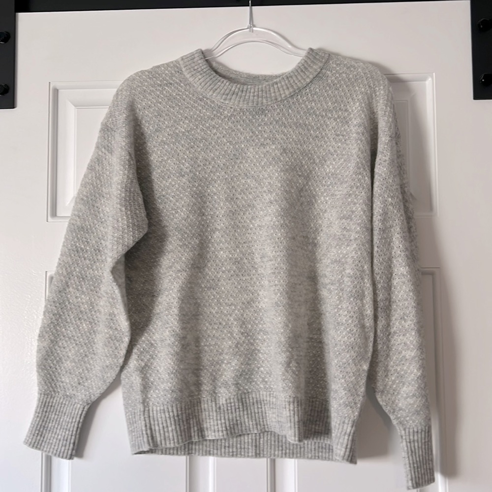 Baby Alpaca-Wool Diamond Stitch Crew